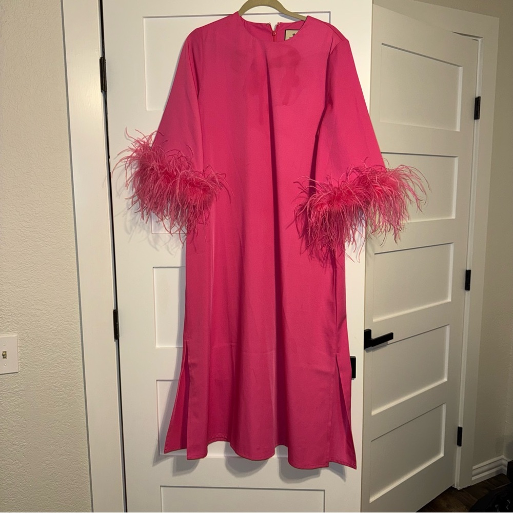 Tuckernuck Hot Pink Feather Jamie Dress